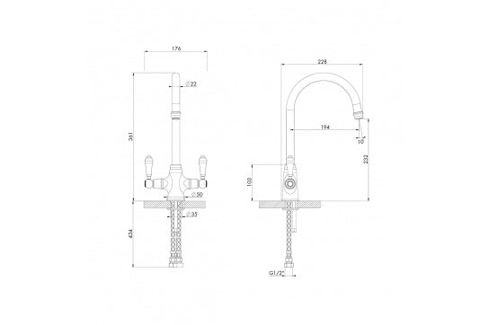 Turner Hastings Ludlow Pull Out Sink Mixer –