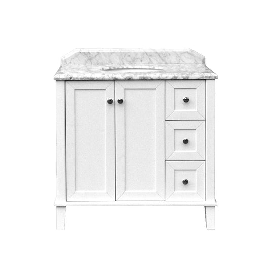 Turner Hastings Coventry 90x55 White Vanity with Marble Top