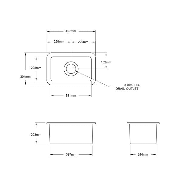 Turner Hastings Cuisine 30 x 46 Fireclay Single Sink