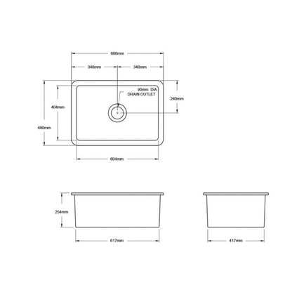 Turner Hastings Cuisine 68 x 48 Fine Fireclay Sink