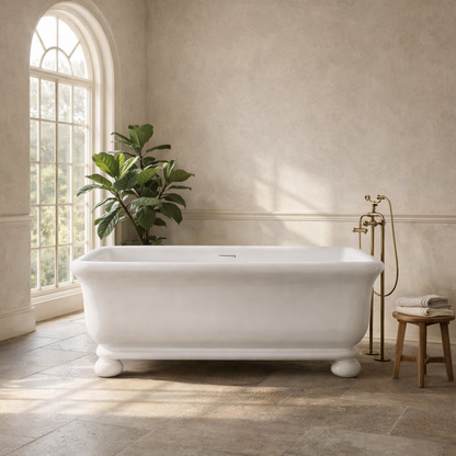 Turner Hastings Kirkham Ball 180 TitanCast Bath with Overflow