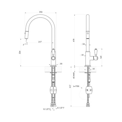 Turner Hastings Ludlow Pull Out Sink Mixer