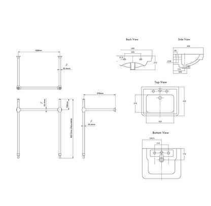 Turner Hastings Stafford 58 x 45 Nuovo Basin Stand