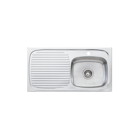 Oliveri Ultraform Single Bowl Sink With Left Drainboard Stainless Steel