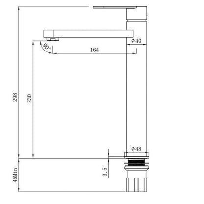 INSPIRE VETTO LEAD-FREE TALL BASIN MIXER BRUSHED
