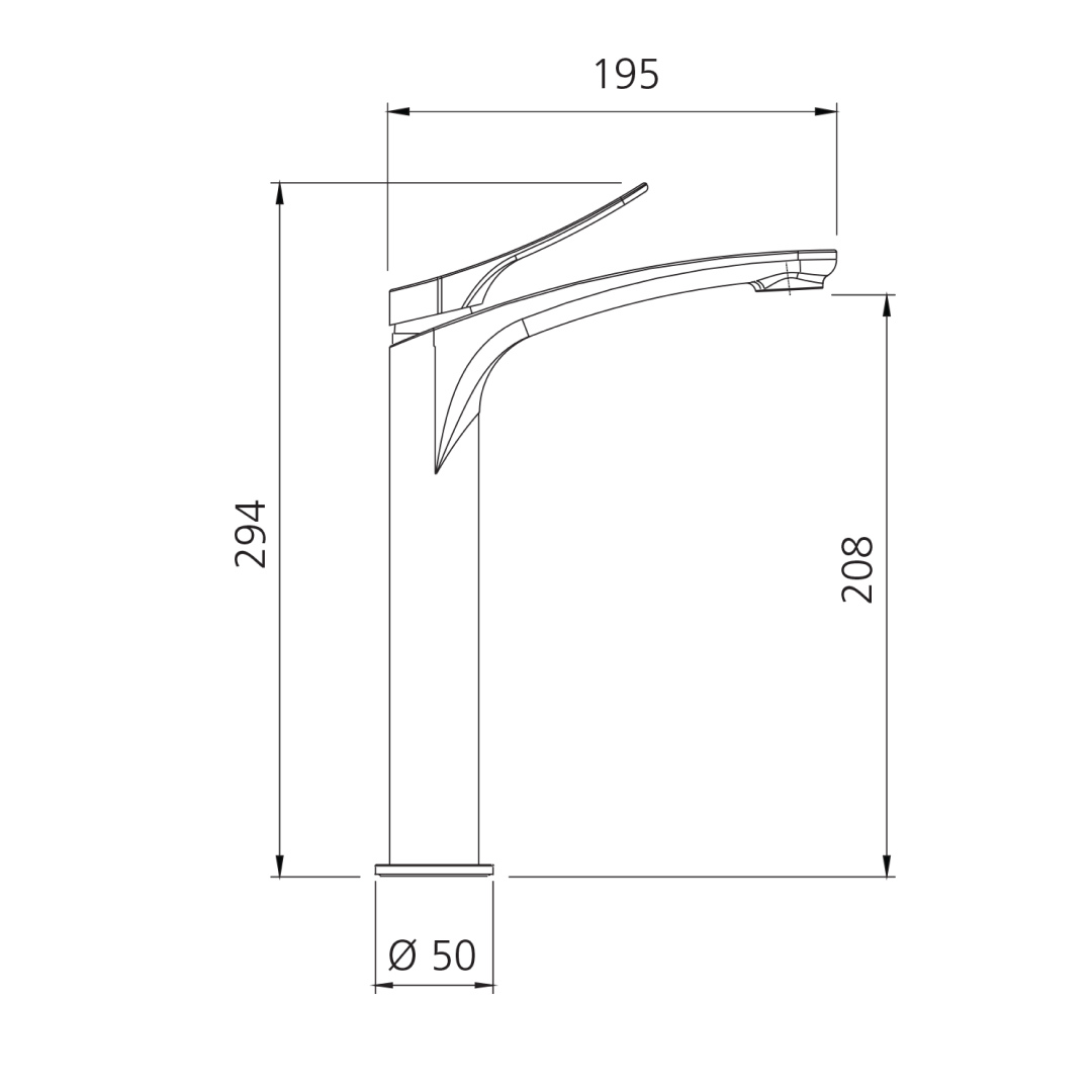 Oliveri Verona Tower Basin Mixer