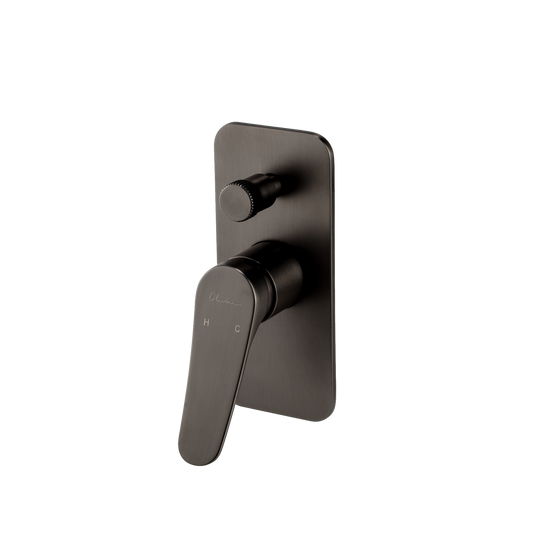 Oliveri Verona Wall Mixer With Diverter Gunmetal
