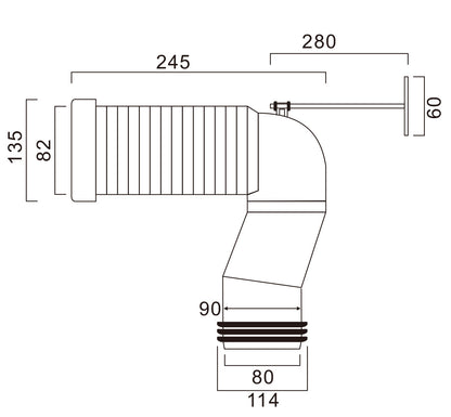 S-Trap Set-Out Pipe 100-220mm