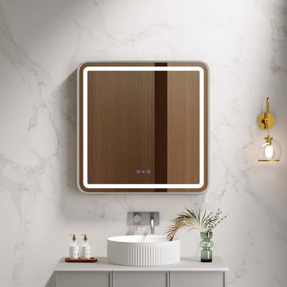 Venus 600×750 / 750×900 / 1200×750mm LED Rectangular Mirror – Brushed Nickel Frame - 1200x750mm / Brushed Nickel