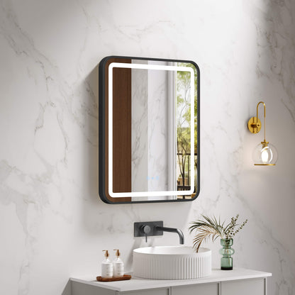 Venus 600×750 / 750×900 / 1200×750mm LED Rectangular Mirror – Matt Black Frame - 750x900mm / Matt Black