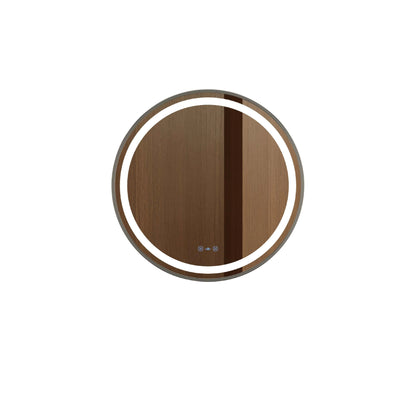 Venus 600/750/900mm LED Round Mirror – Gun Metal Frame - 600mm / Gun Metal