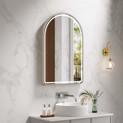 Venus 600×900mm LED Arch Mirror– Brushed Nickel Frame - Brushed Nickel