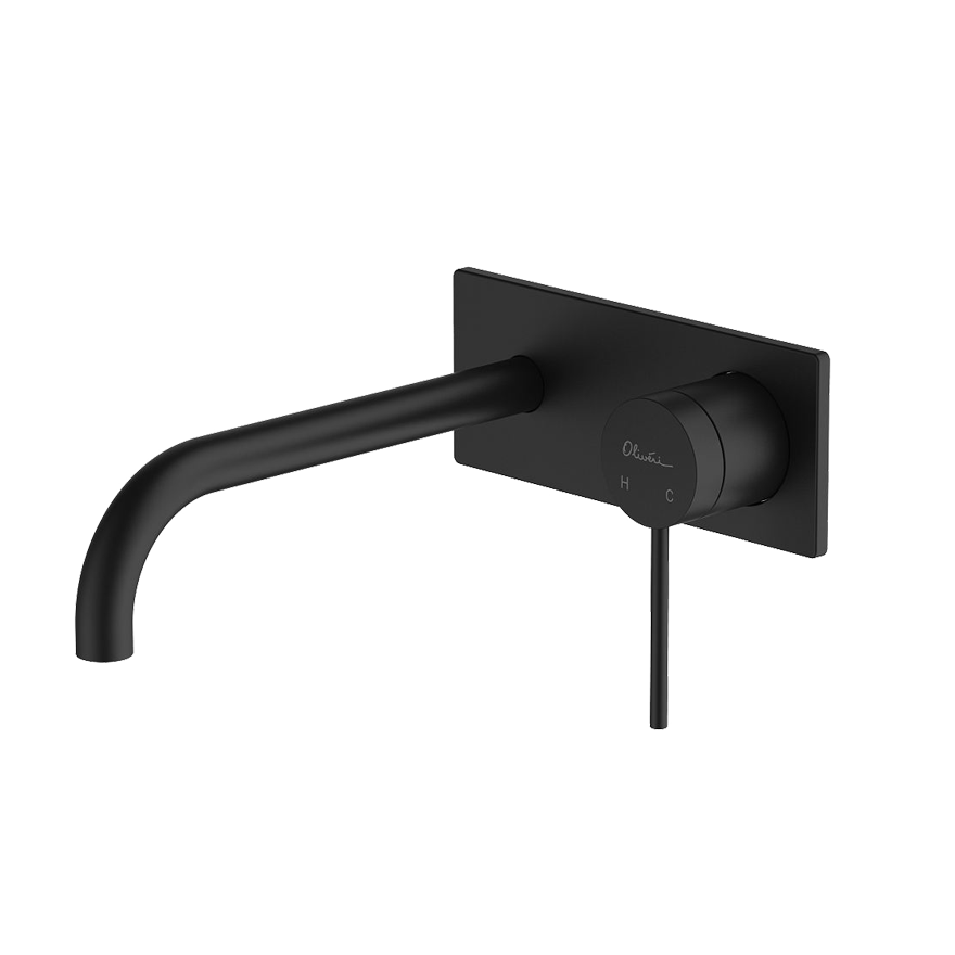 Oliveri Venice Curved Wall Mixer Set Matte Black Lead Free