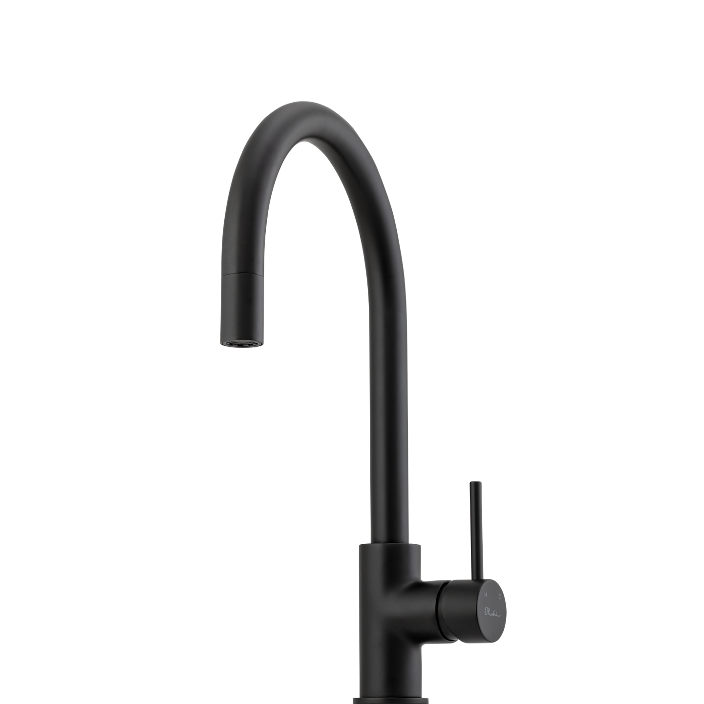 Oliveri Venice Pull Out Goose Neck Mixer Matte Black