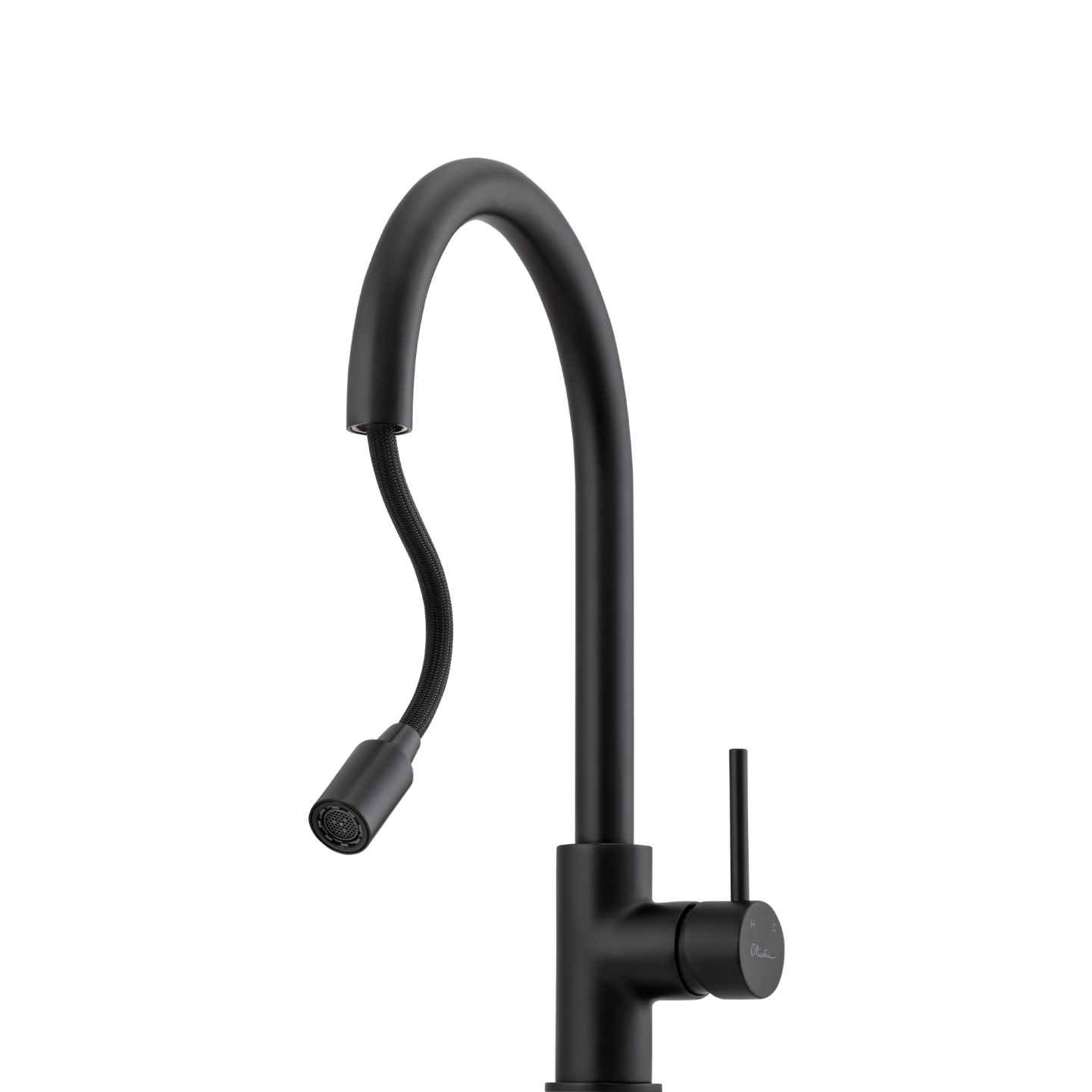 Oliveri Venice Pull Out Goose Neck Mixer Matte Black