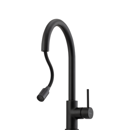 Oliveri Venice Pull Out Goose Neck Mixer Matte Black