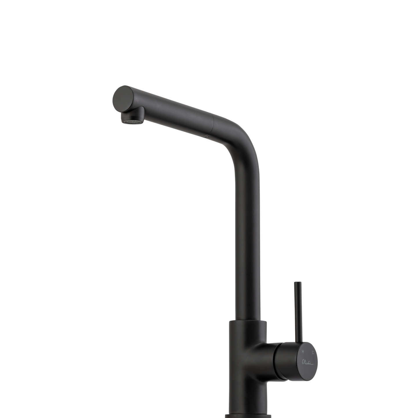 Oliveri Venice Pull Out Right Angle Mixer Matte Black