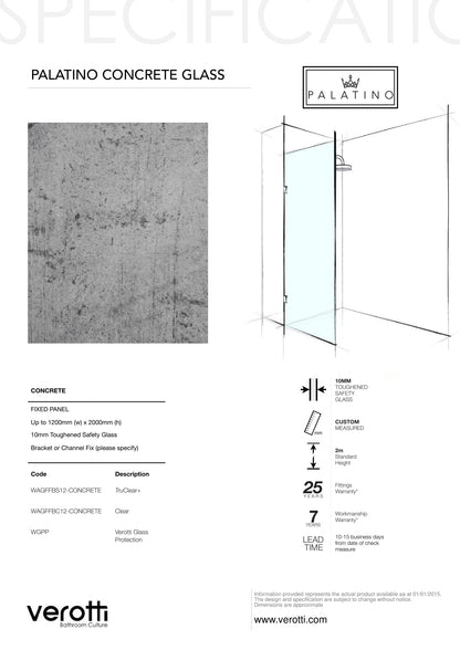 CONCRETE - Up to 1200 x 2000 / TruClear+ / U-Bracket Chrome