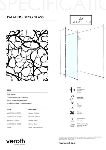 DECO - Up to 1200 x 2000 / Grey with White Pattern / U-Bracket Chrome