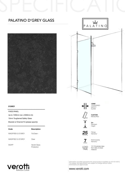 D'GREY - Up to 1200 x 2000 / TruClear+ / L-Bracket Chrome