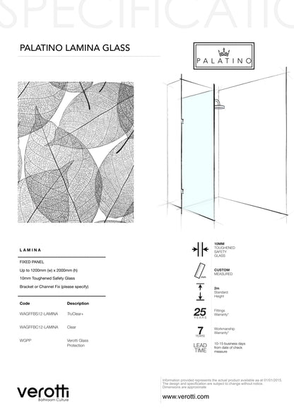 LAMINA - Up to 1200 x 2000 / TruClear+ with Black Pattern / Concealed Channel Anodised