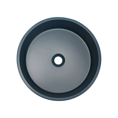 VIVO 38 Concrete Round Countertop Basin - Blue Water