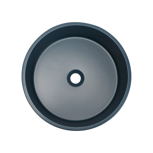 VIVO 38 Concrete Round Countertop Basin - Blue Water
