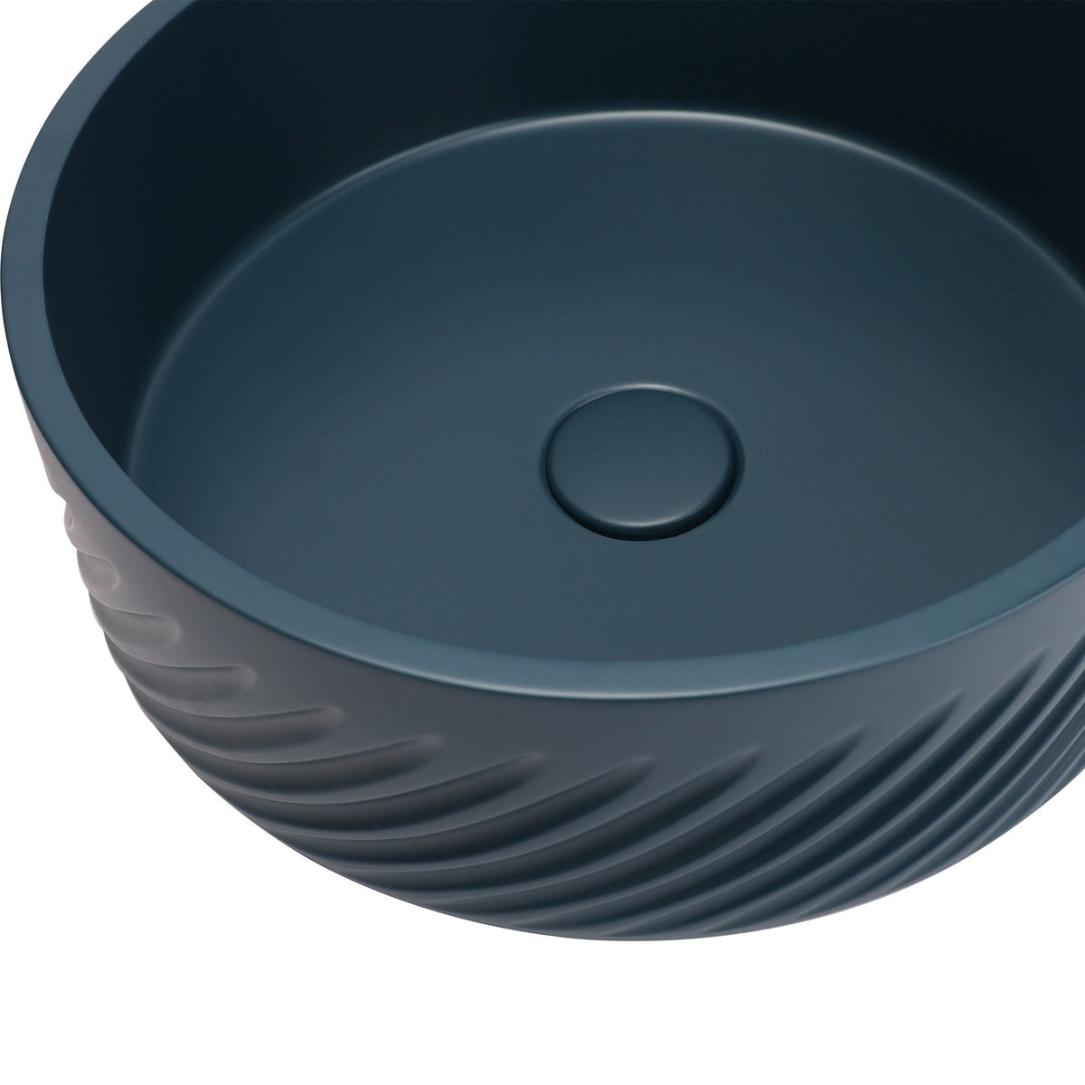 VIVO 38 Concrete Round Countertop Basin - Blue Water
