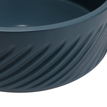 VIVO 38 Concrete Round Countertop Basin - Blue Water