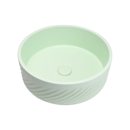 VIVO 38 Concrete Round Countertop Basin - Light Green