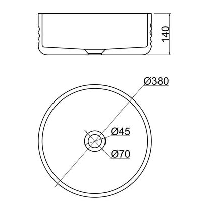 VIVO 38 Concrete Round Countertop Basin - Blue Water
