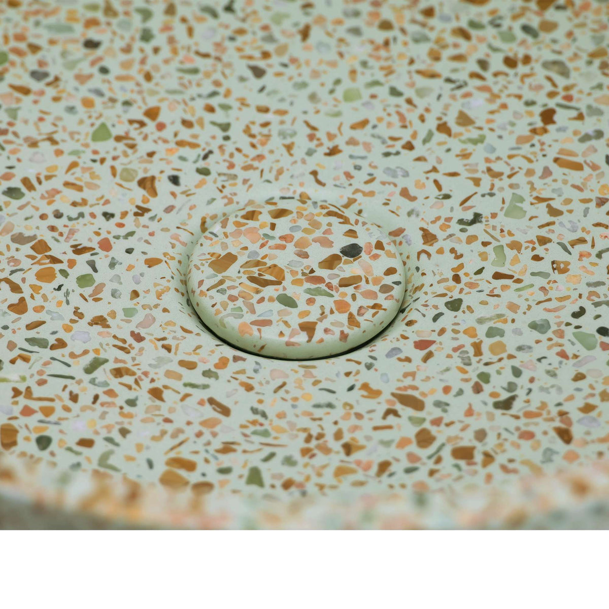 VIVO 39 Concrete Round Countertop Basin - Green Terrazzo