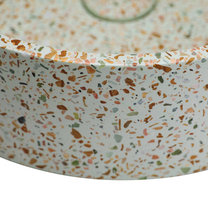 VIVO 39 Concrete Round Countertop Basin - Green Terrazzo