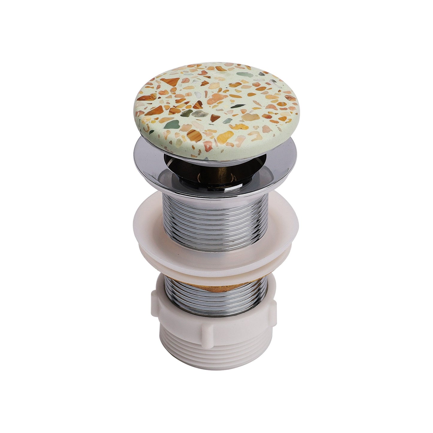 VIVO 39 Concrete Round Countertop Basin - Green Terrazzo