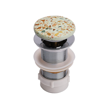 VIVO 39 Concrete Round Countertop Basin - Green Terrazzo
