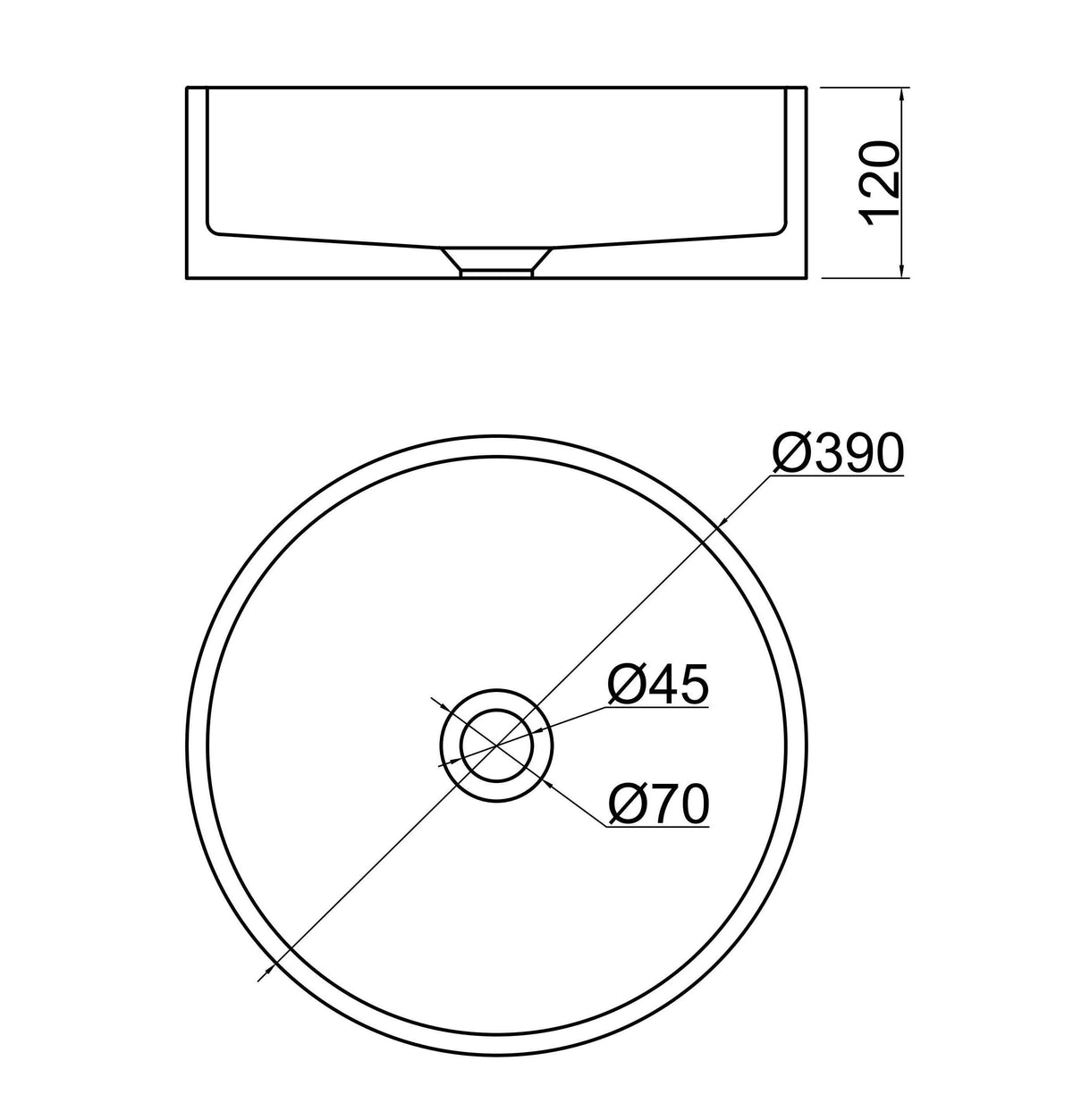 VIVO 39 Concrete Round Countertop Basin - Green Terrazzo