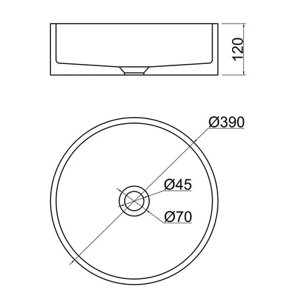 VIVO 39 Concrete Round Countertop Basin - Green Terrazzo
