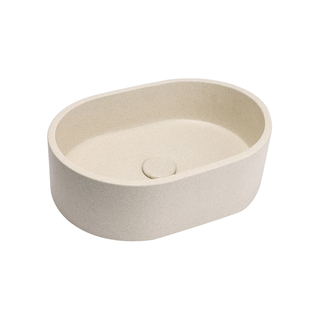 VIVO 40 Concrete Oval Countertop Basin - Grit Yellow
