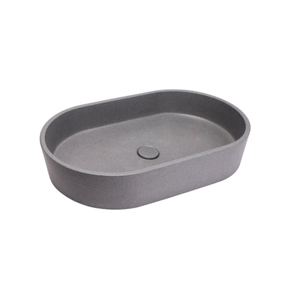 VIVO 60 Concrete Oval Countertop Basin - Light Grey Sandstone