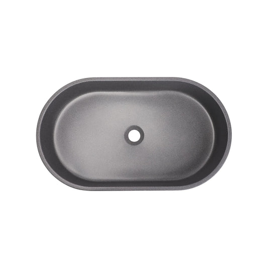 VIVO 60 Concrete Oval Countertop Basin - Light Grey Sandstone