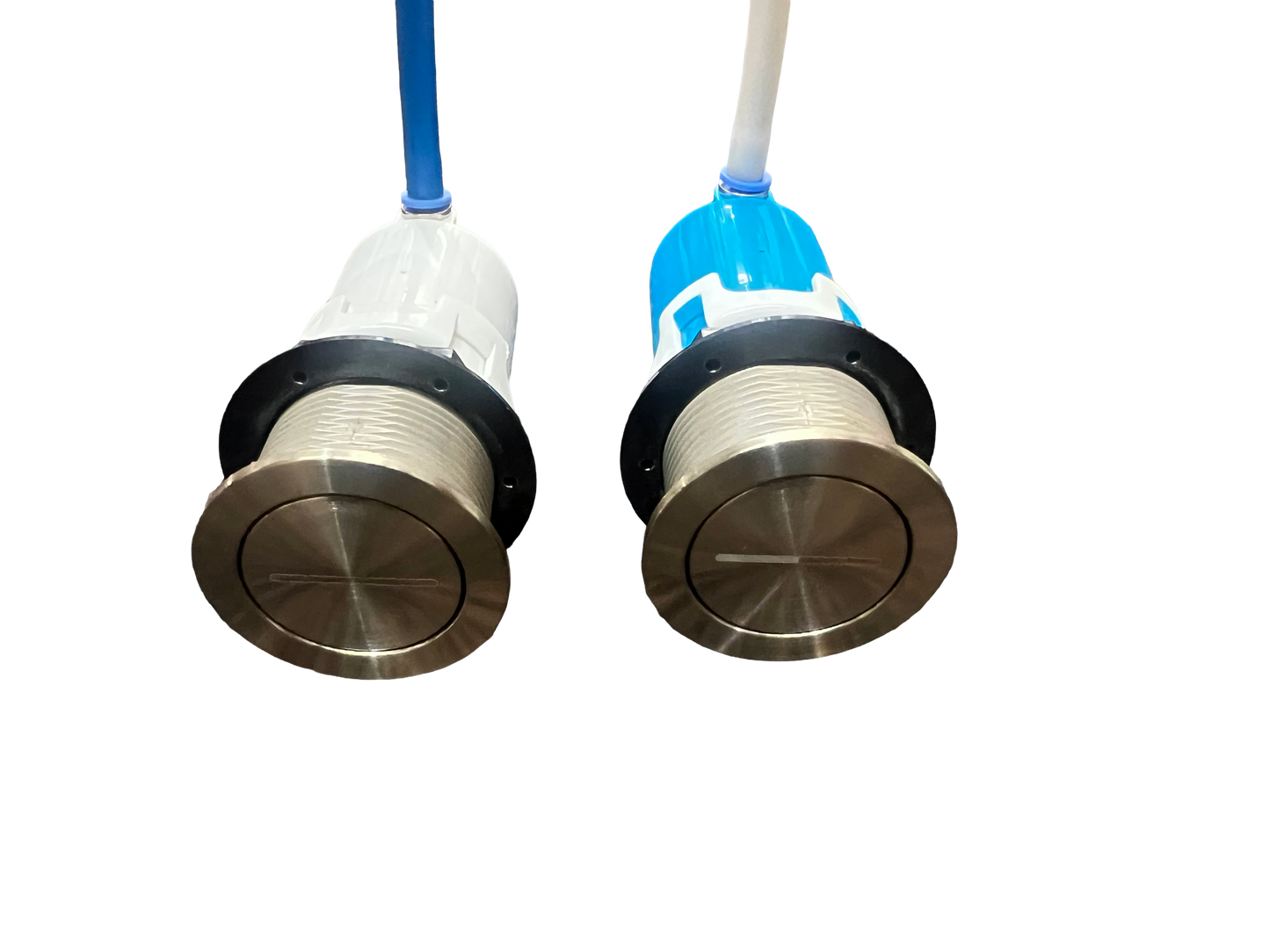 REMOTE ROUND FLUSH BUTTONS - Pneumatic - Satin