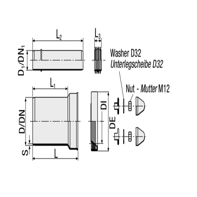 Connection kit for wall-hung WC toilet - VS0366003