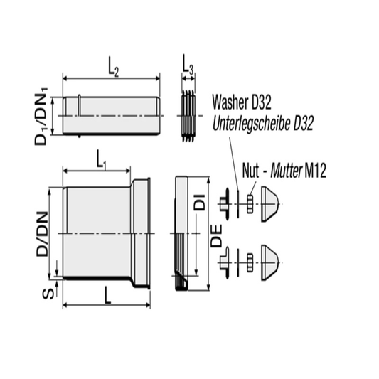 Connection kit for wall-hung WC toilet - VS0366003