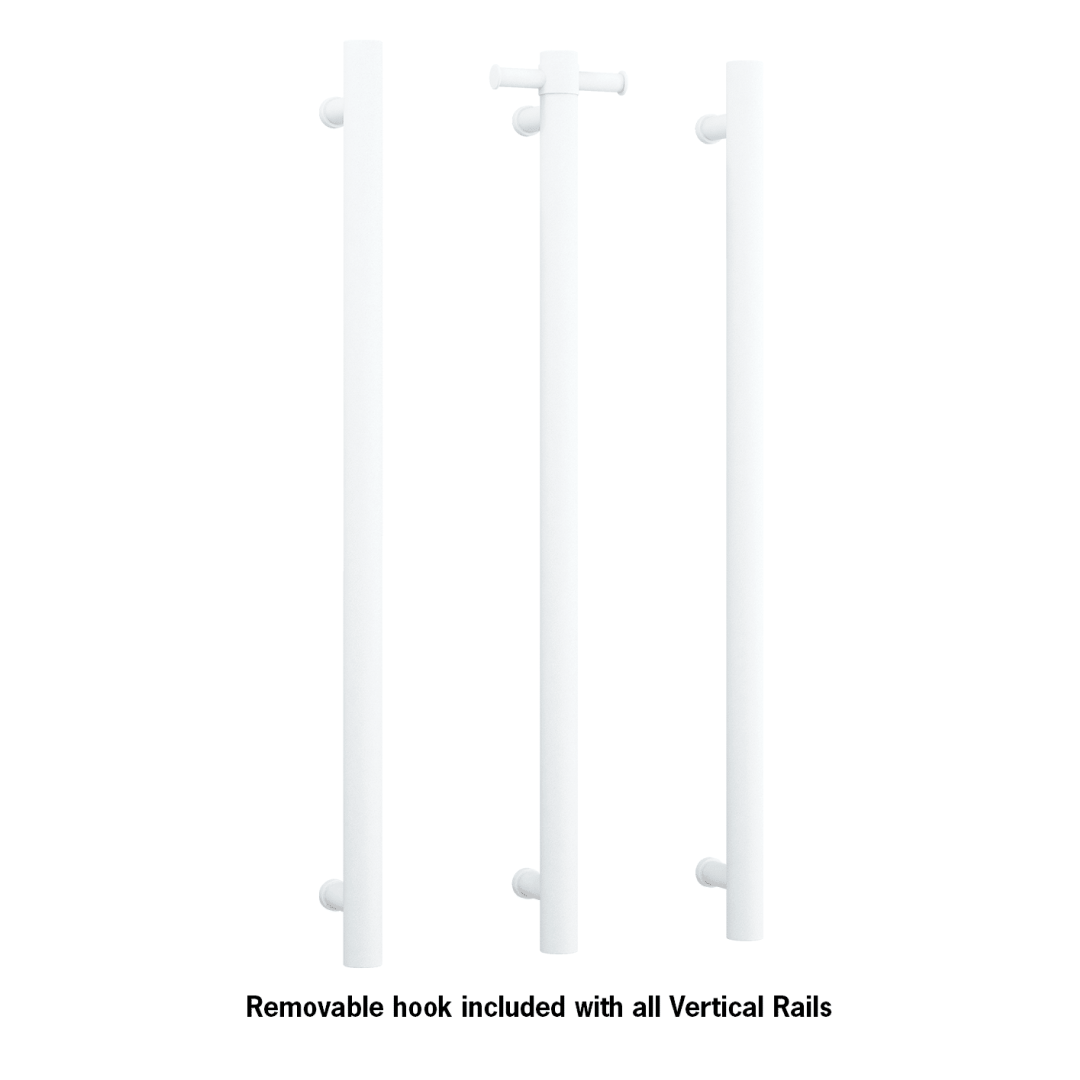 Thermogroup Straight Round Vertical Single Heated Towel Rail