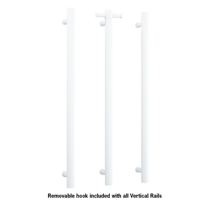 Thermogroup Straight Round Vertical Single Heated Towel Rail
