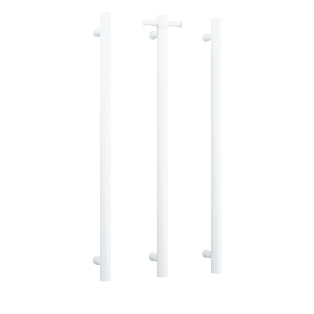 Thermogroup Straight Round Vertical Single Heated Towel Rail