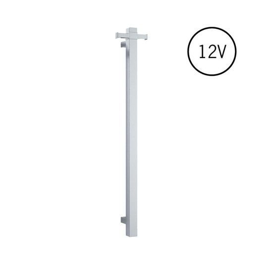 VS900SH Square Vertical Single Bar Polished Heated Towel Rail