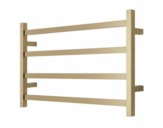 Vivo Inox Heated Towel Rail 450mm x 500mm - Brushed Brass