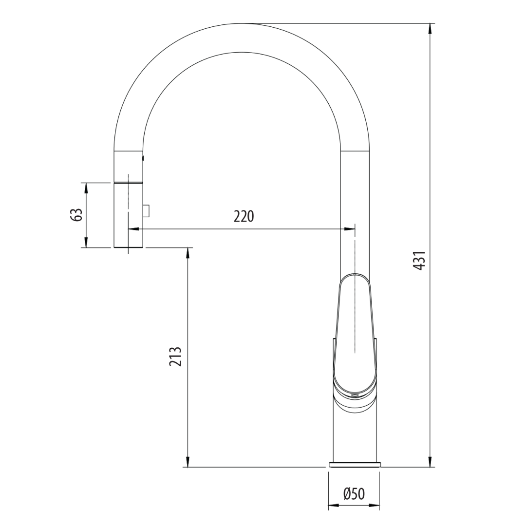 Oliveri Verona Pull-Out Gooseneck Spray Mixer