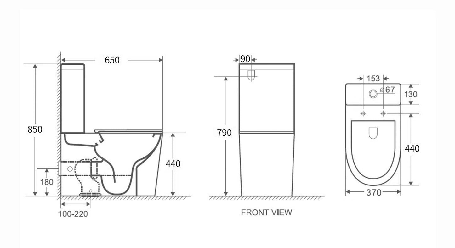 Walton Tornado Rimless Back-to-Wall Toilet Suite